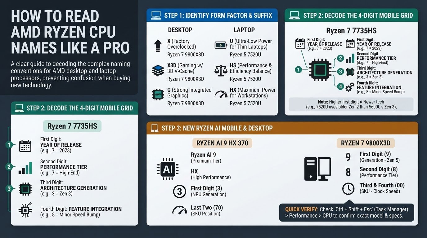 How to Read AMD Ryzen CPU Names Like a Pro