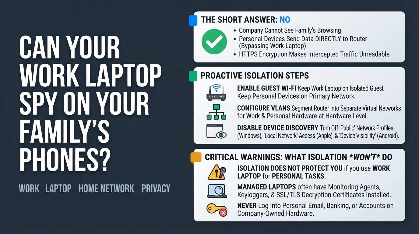Can Your Work Laptop Spy on Your Family's Phones?