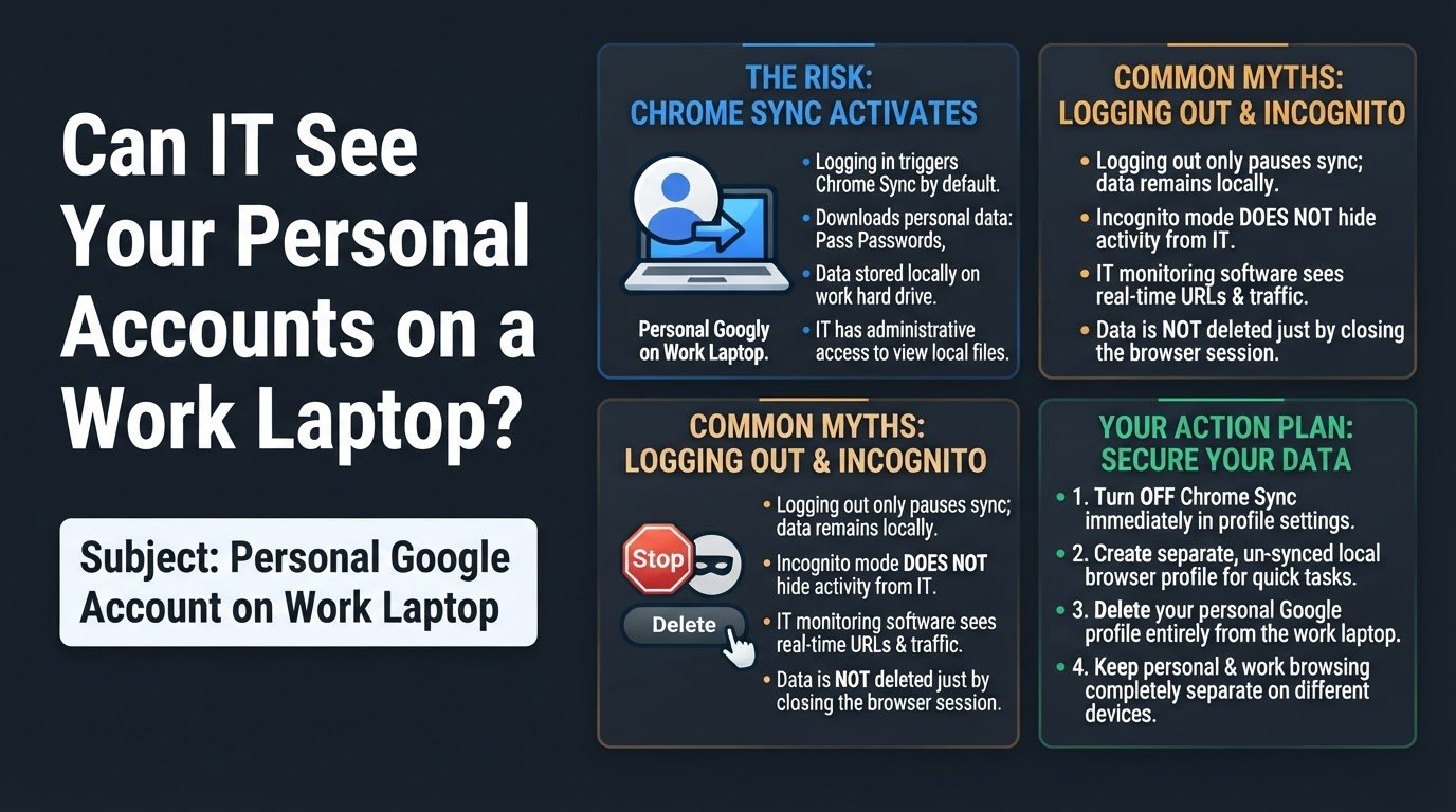 Can IT See Your Personal Accounts on a Work Laptop?