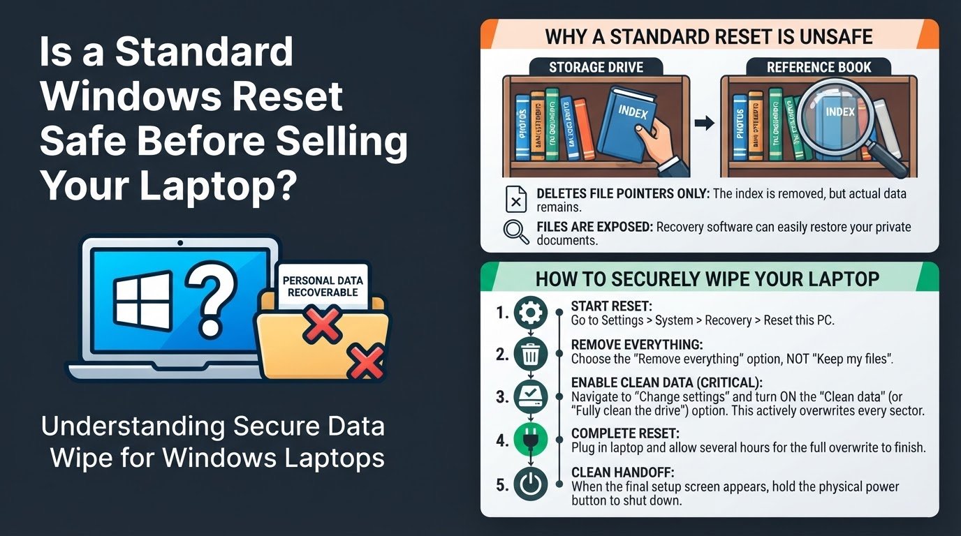 Is a Standard Windows Reset Safe Before Selling Your Laptop?
